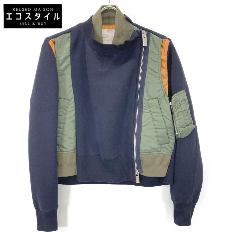 sacai（サカイ） カーキ×ネイビー 22-06293 MA-1 ドッキング