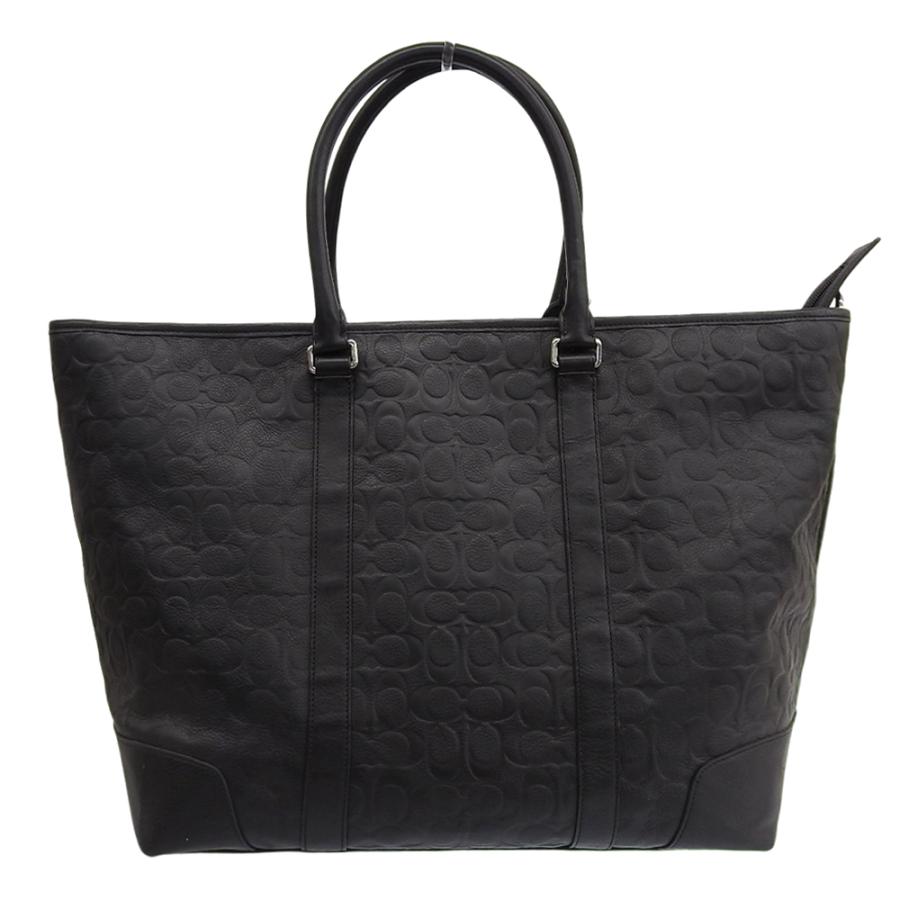 COACH（コーチ） シグネチャー レザー トートバッグ メンズ ブラック