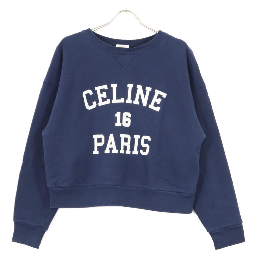 CELINE（セリーヌ） 2Y09E649W ネイビー クラック加工 スウェットロゴ