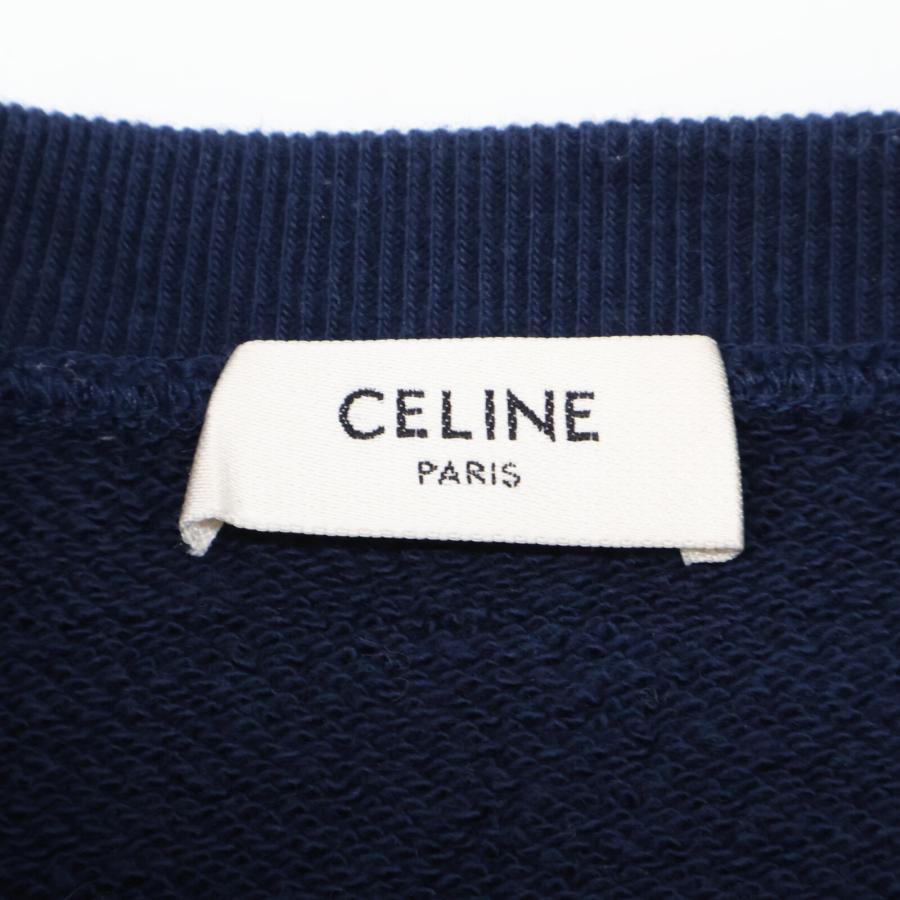 CELINE（セリーヌ） 2Y09E649W ネイビー クラック加工 スウェットロゴ