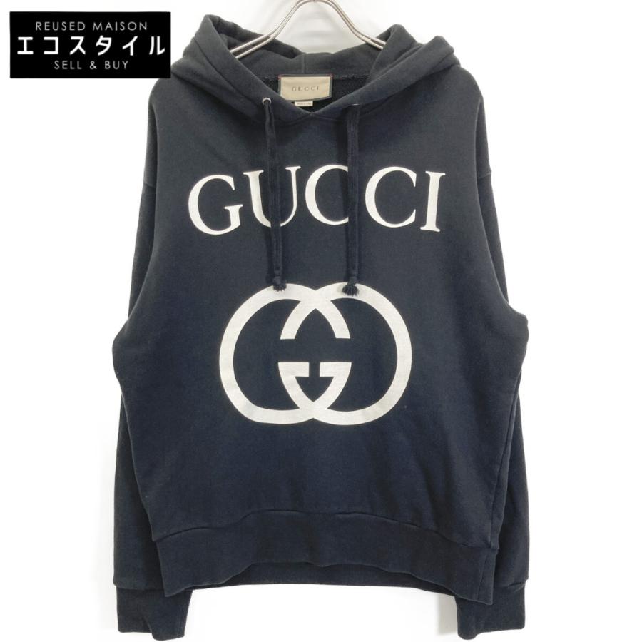 GUCCI（グッチ） 475374 ブラック インターロッキングG フーデッド
