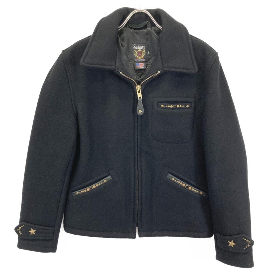 Schott N.Y.C（ショット） SCHOTT ブラック スタッズウールジャケット