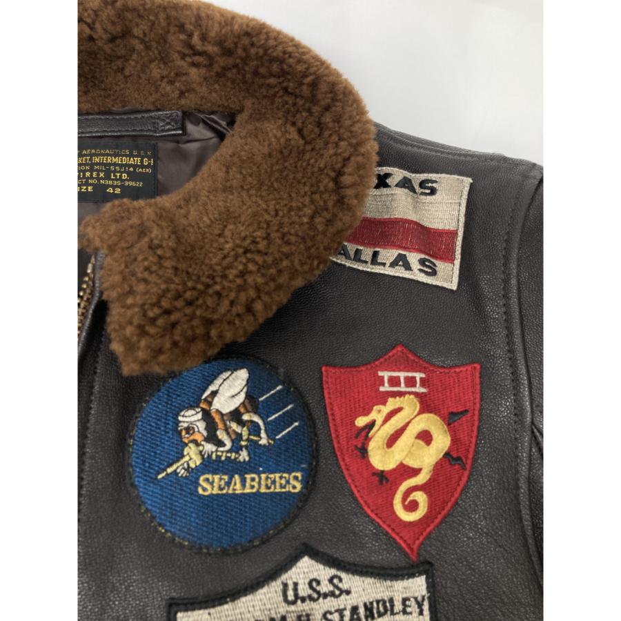 希少✨AVIREX フライトジャケット　G-1 山羊革　ブラウン　ボア　36 アヴィレックス AVIREX G－1 FLIGHT JACKET ANTIQUE LAMB / G－1