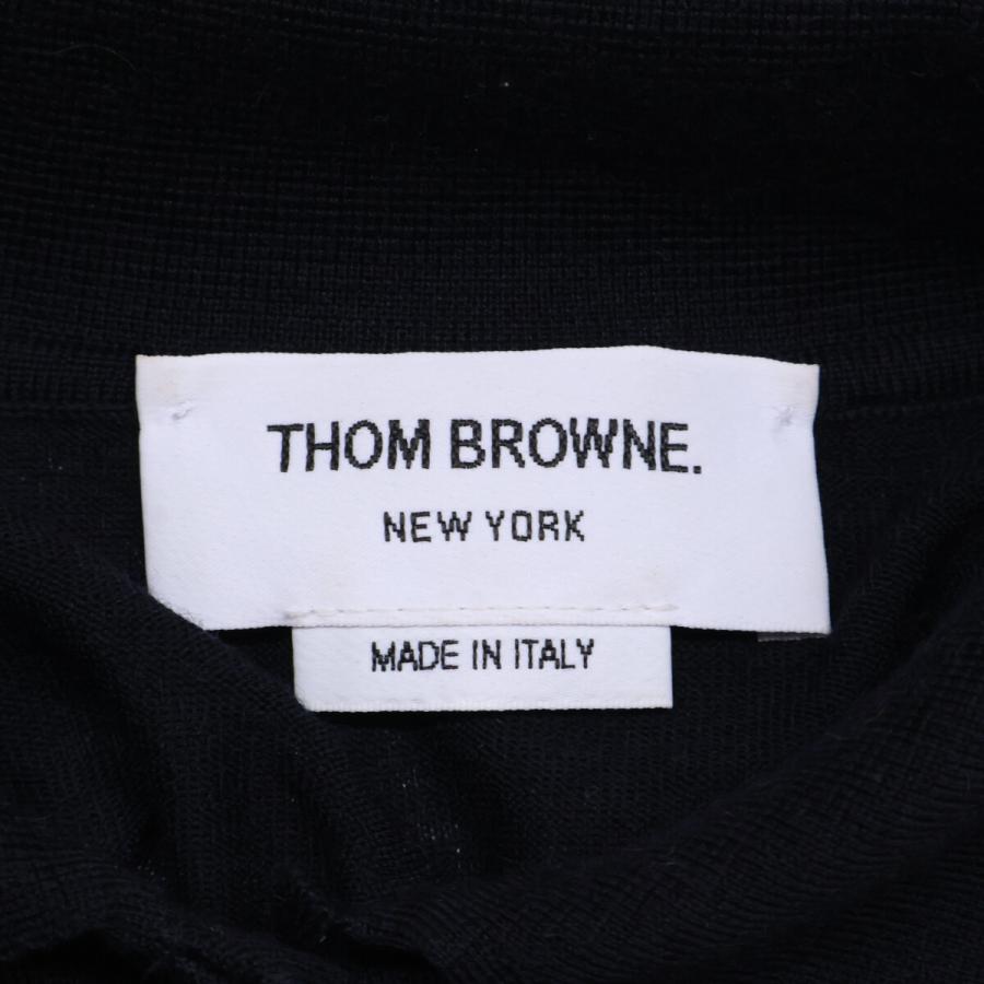 国内正規   THOM BROWNE トムブラウン FKC334A-Y1014-415 4BAR ウールニットポロシャツ トップス 36 ブラック レディースの画像