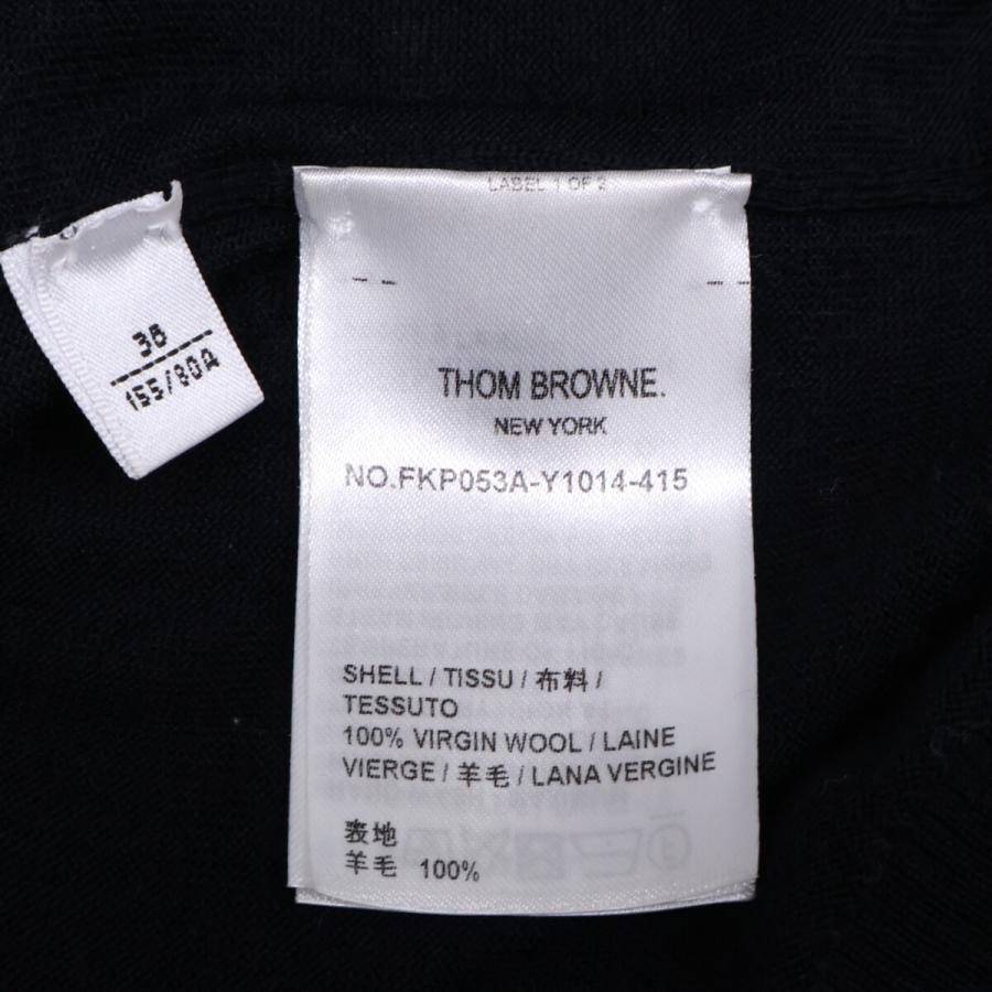 国内正規   THOM BROWNE トムブラウン FKC334A-Y1014-415 4BAR ウールニットポロシャツ トップス 36 ブラック レディースの画像