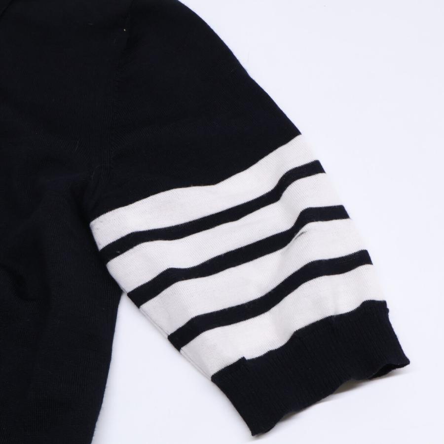 国内正規   THOM BROWNE トムブラウン FKC334A-Y1014-415 4BAR ウールニットポロシャツ トップス 36 ブラック レディースの画像