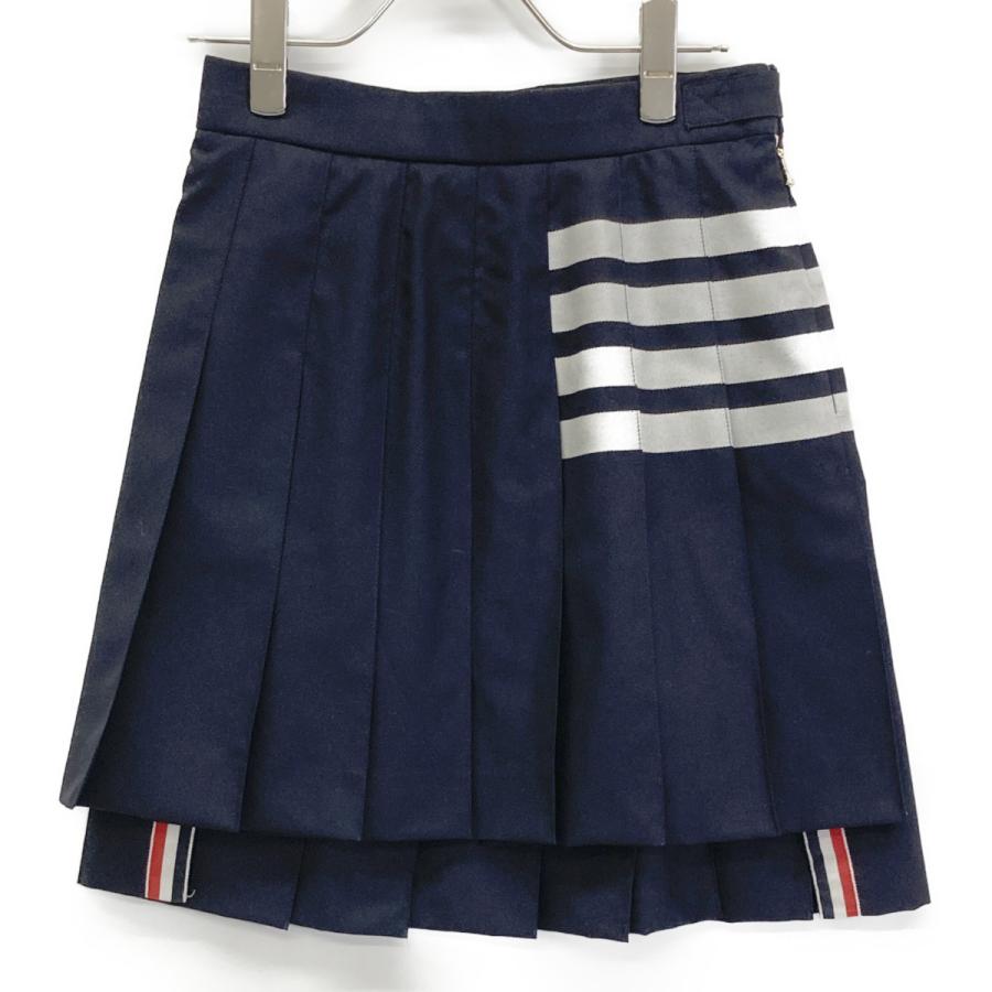 THOM BROWNE トムブラウン FGC402V-06146 ネイビー 平織り4BARプリーツ