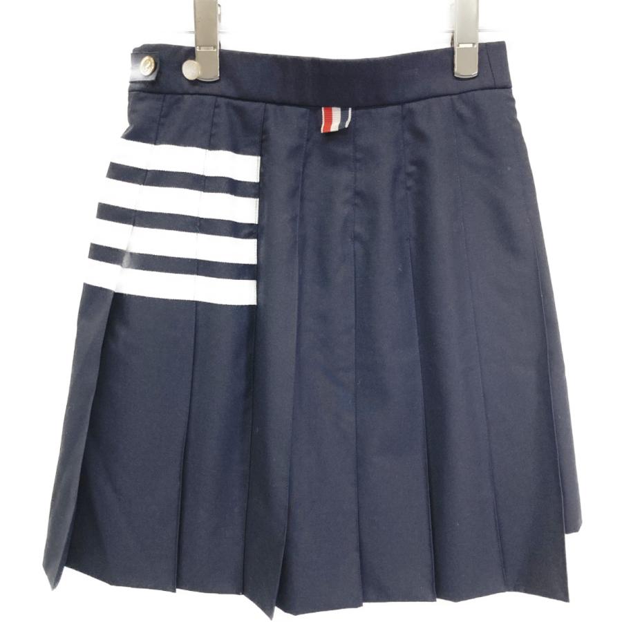 THOM BROWNE トムブラウン FGC402V-06146 ネイビー 平織り4BARプリーツ