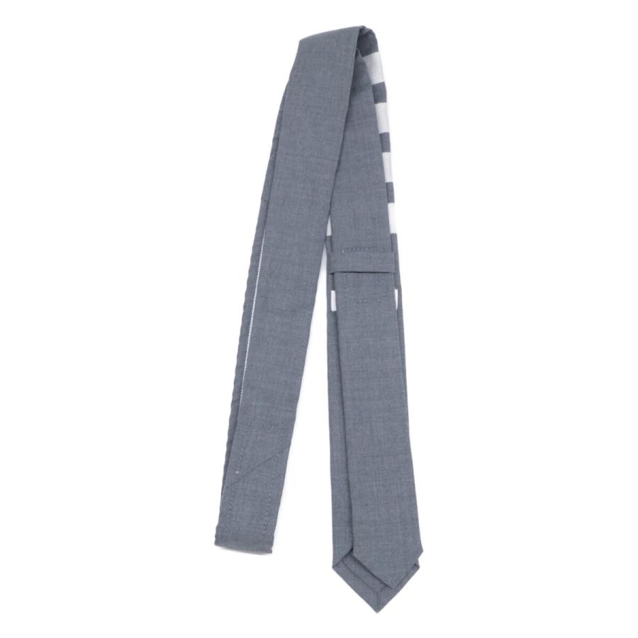 THOMBROWNE トムブラウン　ネクタイ　ソリッドタイ　グレー　トリコロール 極美品】トムブラウン ネクタイ ウール100% トリコロール 濃いグレー