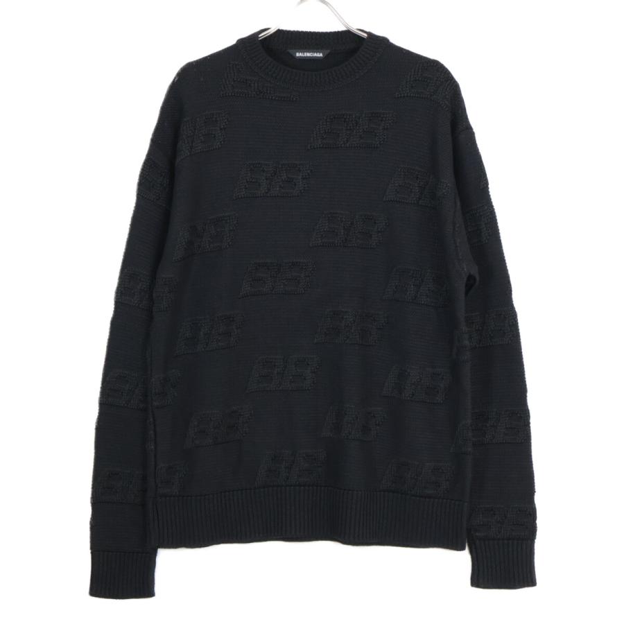 BALENCIAGA ロゴニットセーター 黒 BALENCIAGA（バレンシアガ） 20年 646993 BBロゴニットセーター