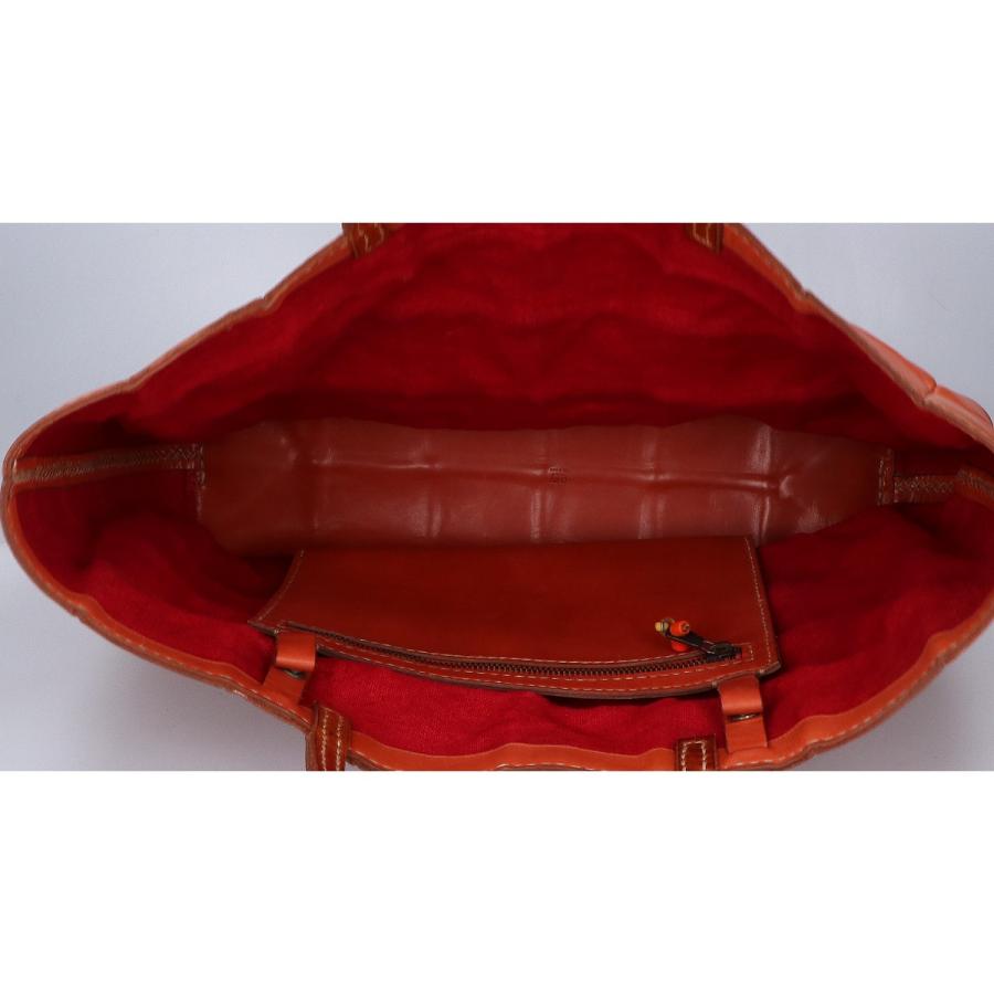 HENRY CUIR アンリークイール オミノ刺繍 レザー トートバッグ