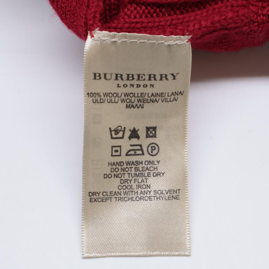 BURBERRY（バーバリー） ハーフジップ ロゴ ニット トップス L レッド