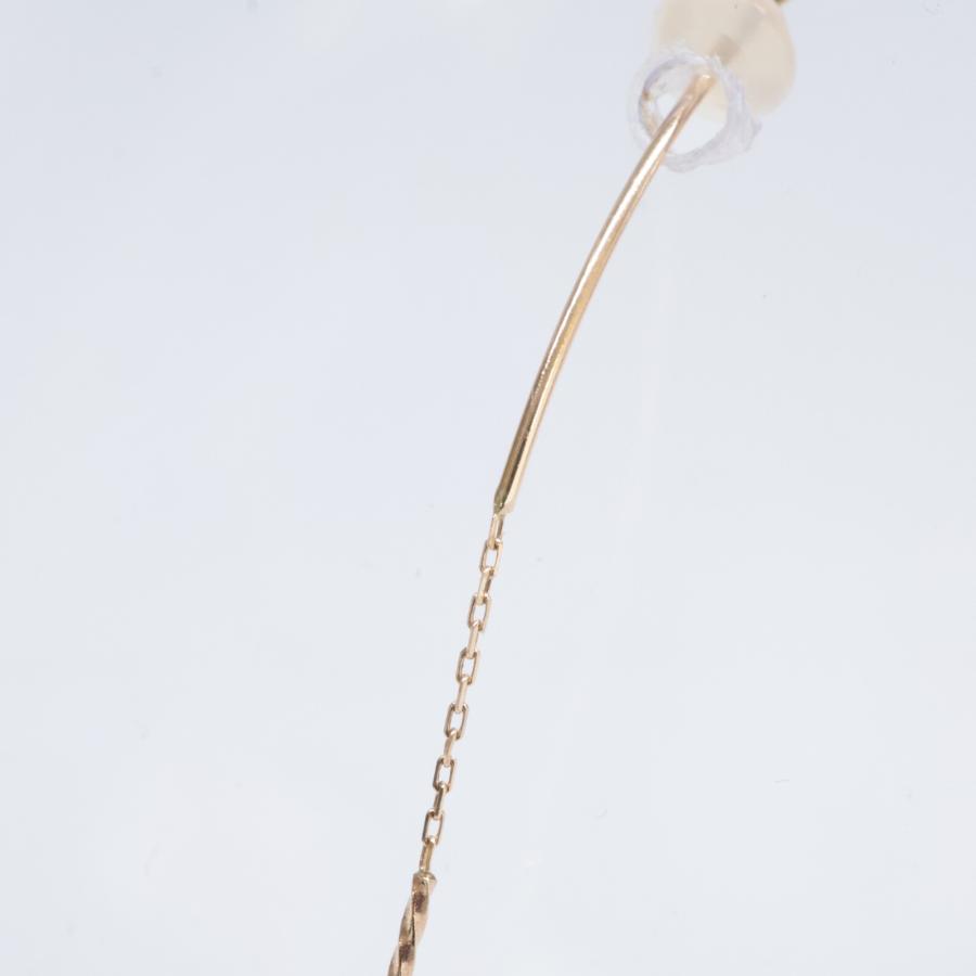 agete（アガット） 美品 K10 パール チェーン ピアス イエローゴールド