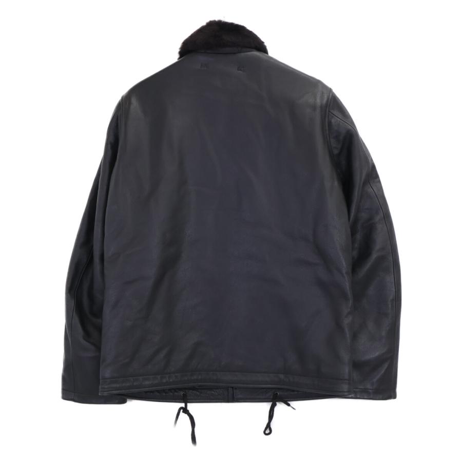 HOUSTON ヒューストン 8177 ブラック COW LEATHER N-1 DECK JACKET