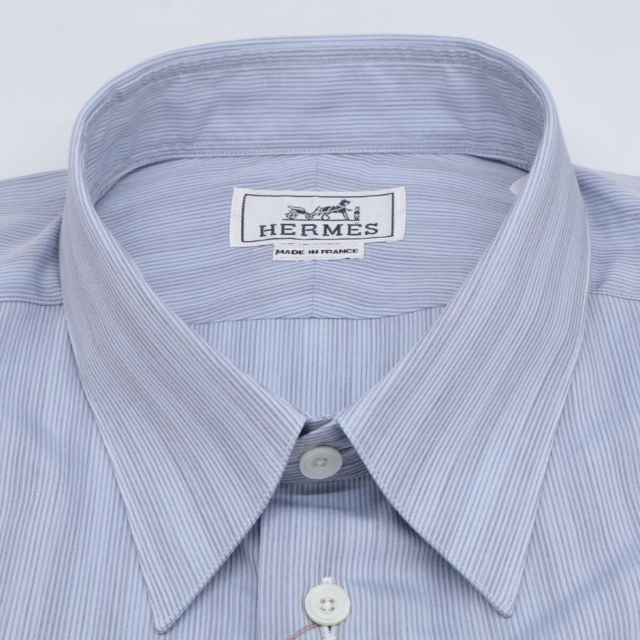 新品/国内正規 HERMES エルメス ストライプ セリエボタン ドレスシャツ