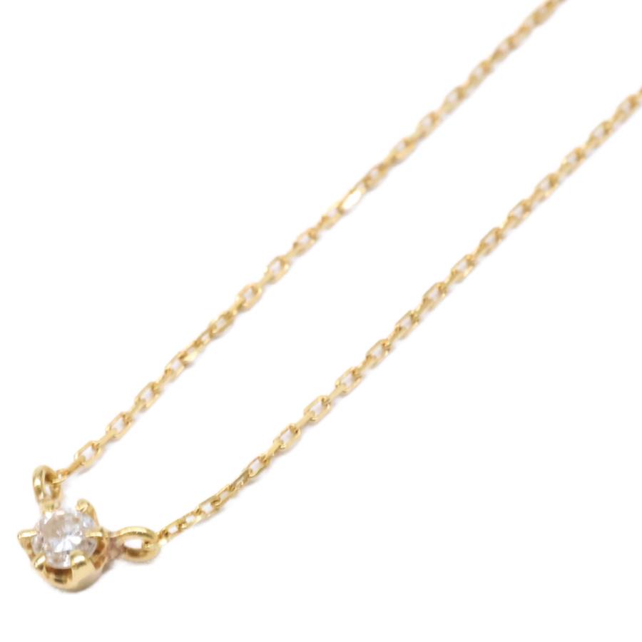 ヨンドシー 4℃ K18 1Pダイヤモンド ネックレス イエローゴールド