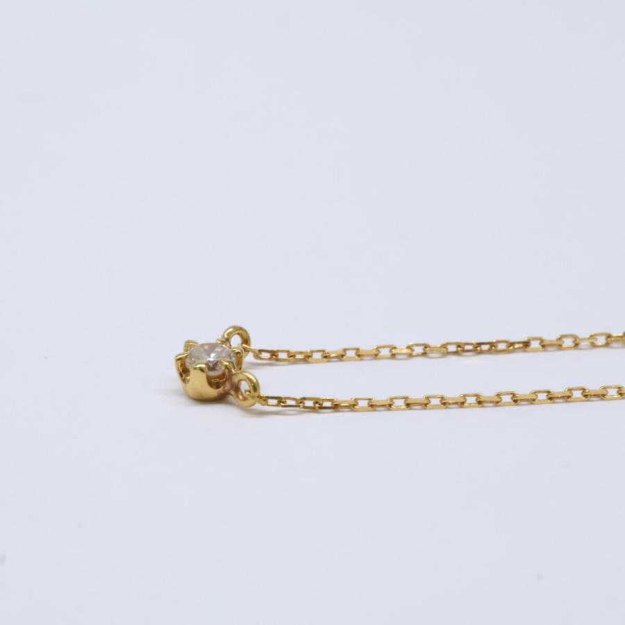 ヨンドシー 4℃ K18 1Pダイヤモンド ネックレス イエローゴールド