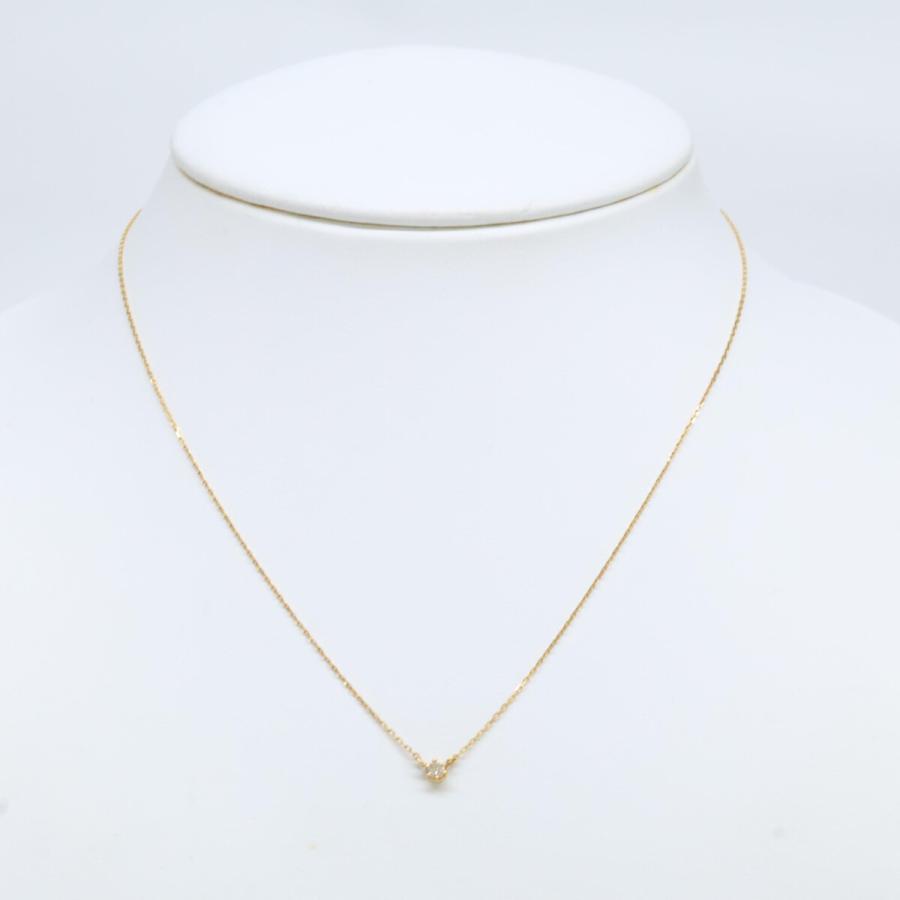 ヨンドシー 4℃ K18 1Pダイヤモンド ネックレス イエローゴールド