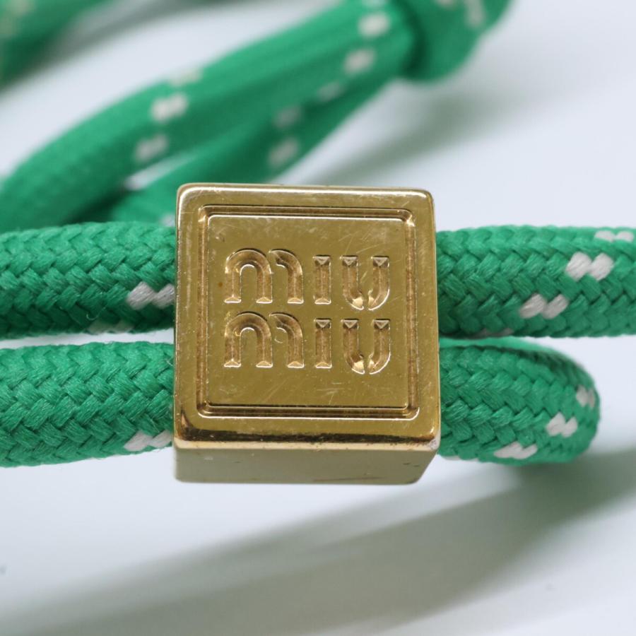 miu miu（ミュウミュウ） コード ブレスレット グリーン レディース