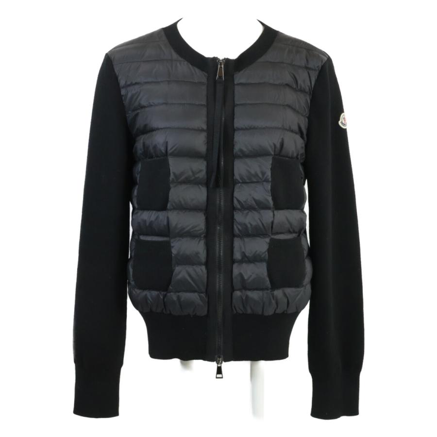 『美品』MONCLER モンクレール　ニット切替ダウン ノーカラー　Mサイズ MONCLER（モンクレール） CARDIGAN TRICOT カーディガン ノーカラー