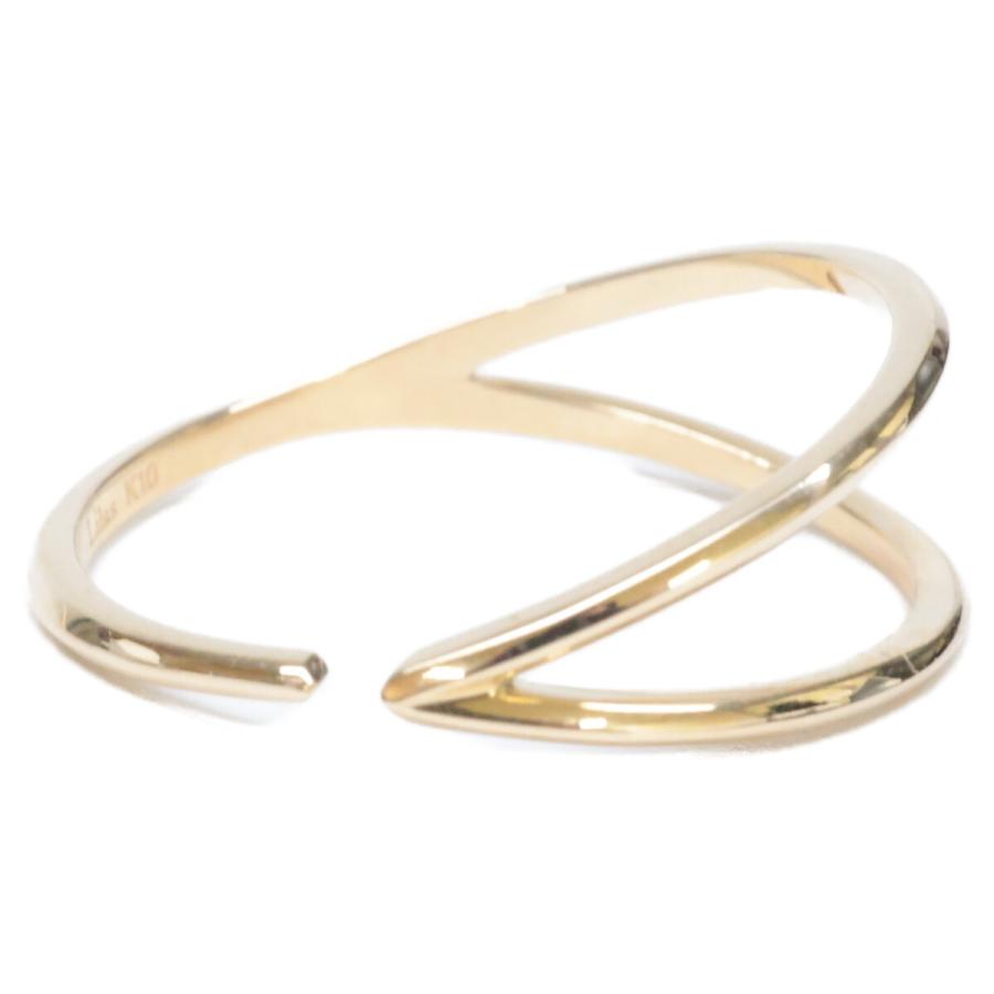 美品 Lilas リラ 25-111-202-4160-7-0 K10 V型 フォーク リング 指輪