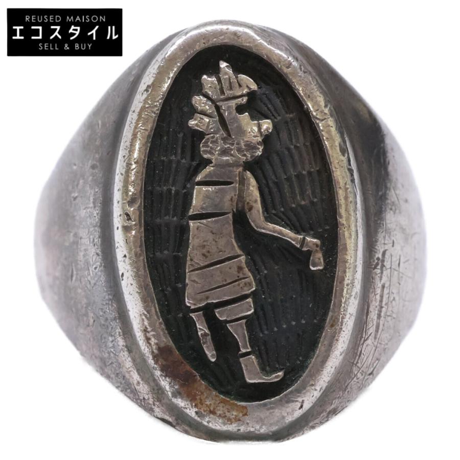 ホピ族　ジョー・ジョステワ作リング Joe Josytewa ジョー ジョスィテワ STERLING ホピ族 カチーナ リング