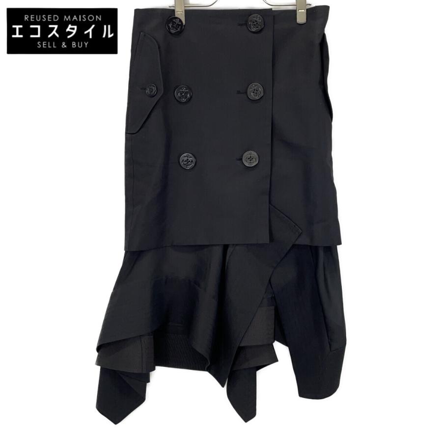 sacai（サカイ） 21AW 21-05855 ブラック Double Breasted Asymmetry