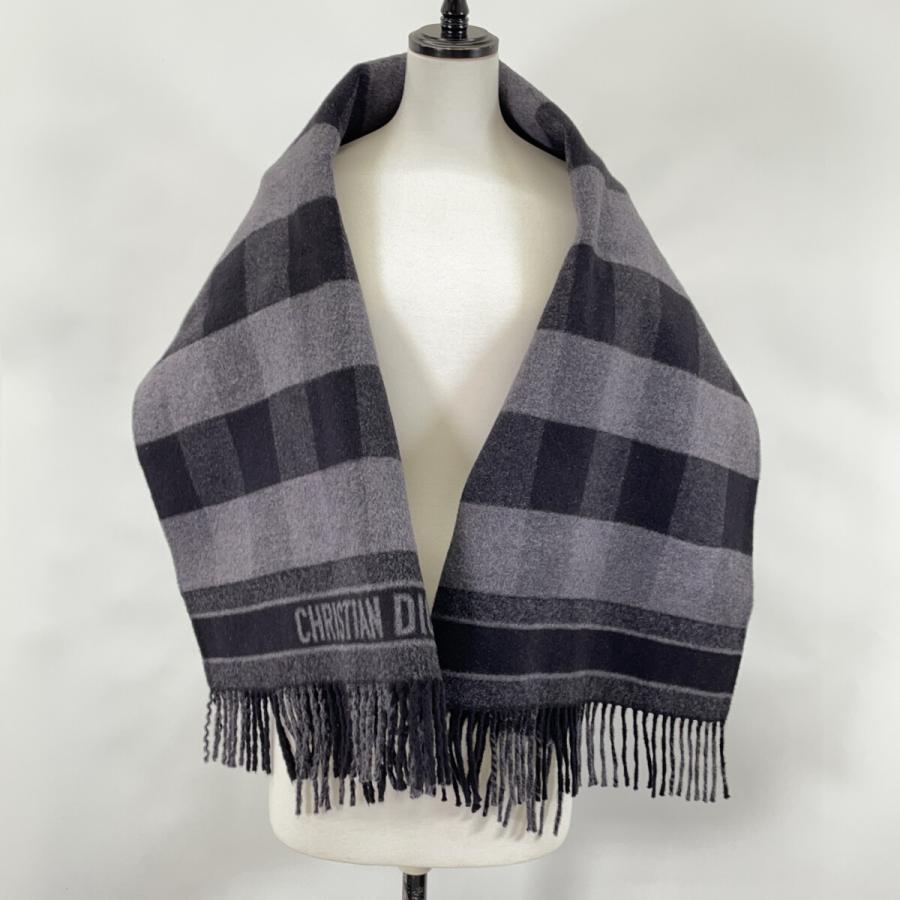 Christian Dior クリスチャンディオール 040V24A1198 ブラック×グレー ストールジャケット グレー S ジャケット ウール レディース 中古の画像