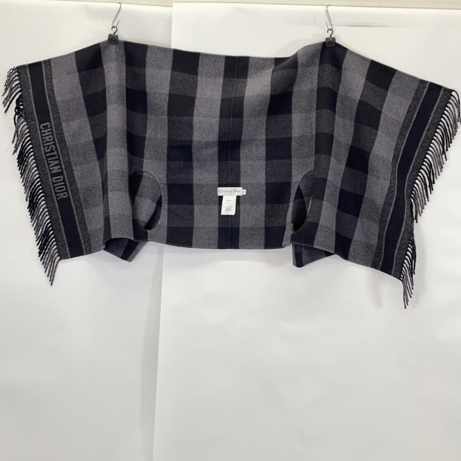 Christian Dior クリスチャンディオール 040V24A1198 ブラック×グレー ストールジャケット グレー S ジャケット ウール レディース 中古の画像