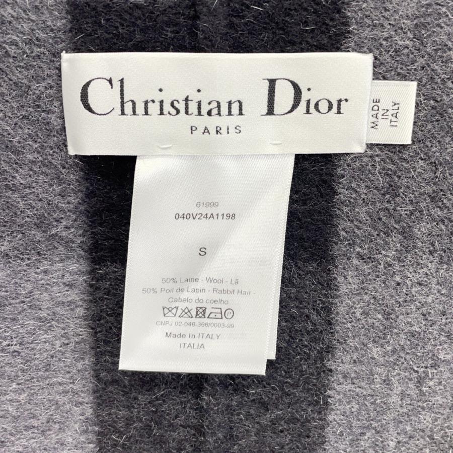 Christian Dior クリスチャンディオール 040V24A1198 ブラック×グレー ストールジャケット グレー S ジャケット ウール レディース 中古の画像
