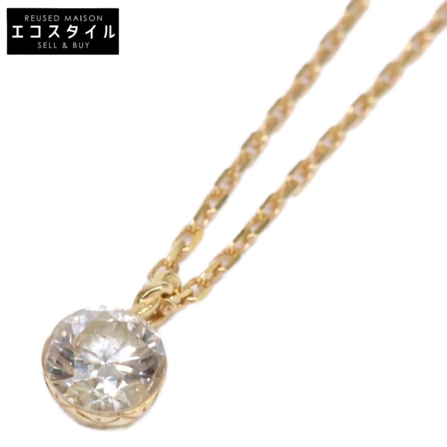 agete（アガット） 美品 K18 0.2 ダイヤモンド ネックレス レディース