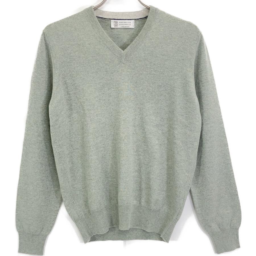未使用品★ブルネロクチネリ トップス BRUNELLO CUCINELLI ブルネロクチネリ M2200162 グリーン Vネック