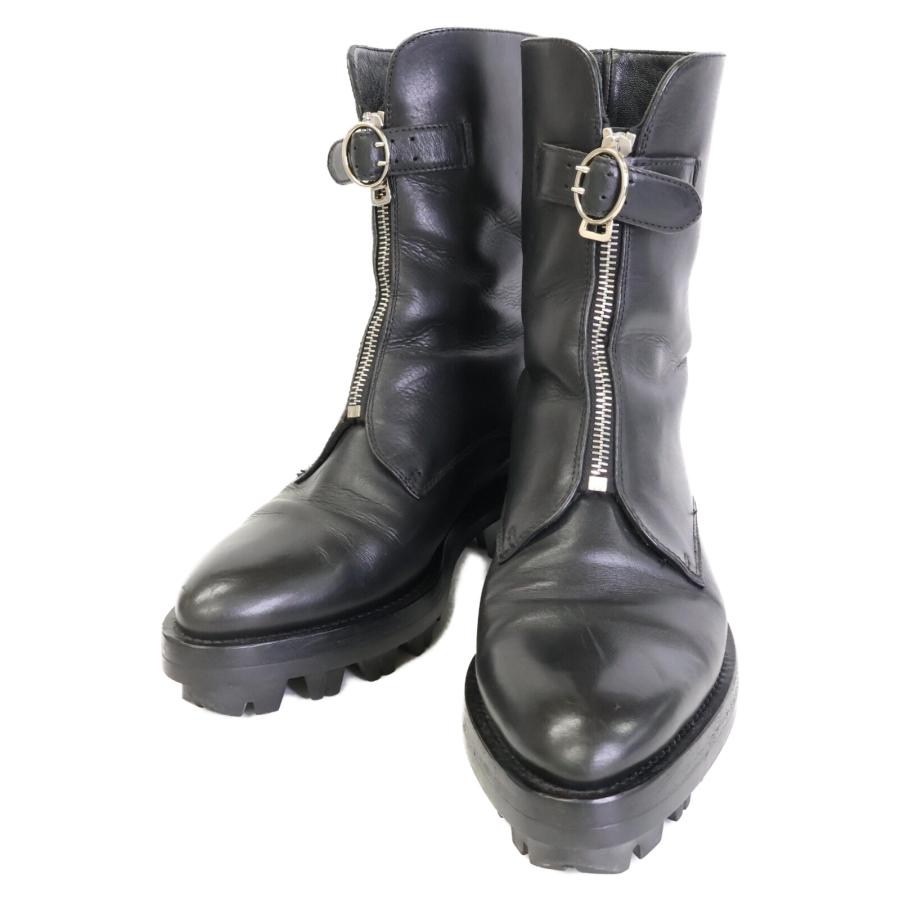 PRADA（プラダ） ジップ レザー ブーツ 361/2 レディース : ブランド