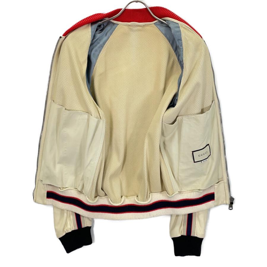 GUCCI（グッチ） 497399 ベージュ ラムスキン バックロゴ パンチング 