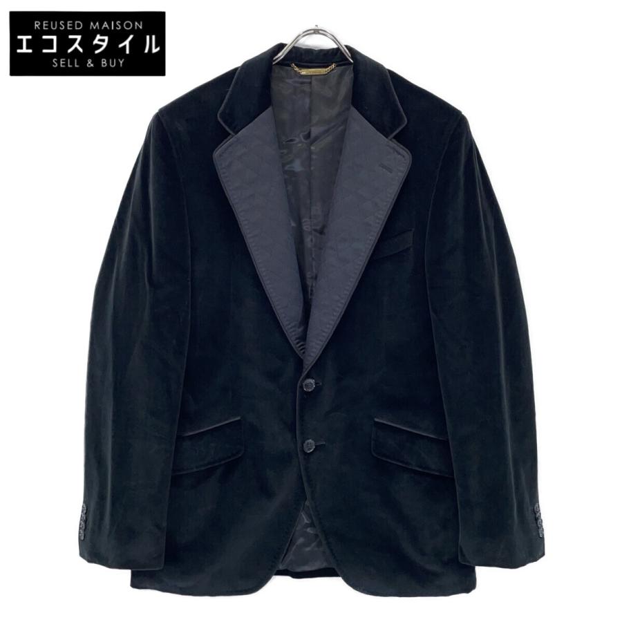 希少✨未使用級 DOLCE&GABBAN ベロア テーラードジャケット 黒 DOLCE&GABBANA ドルチェアンドガッバーナ ブラック ベロア テーラード