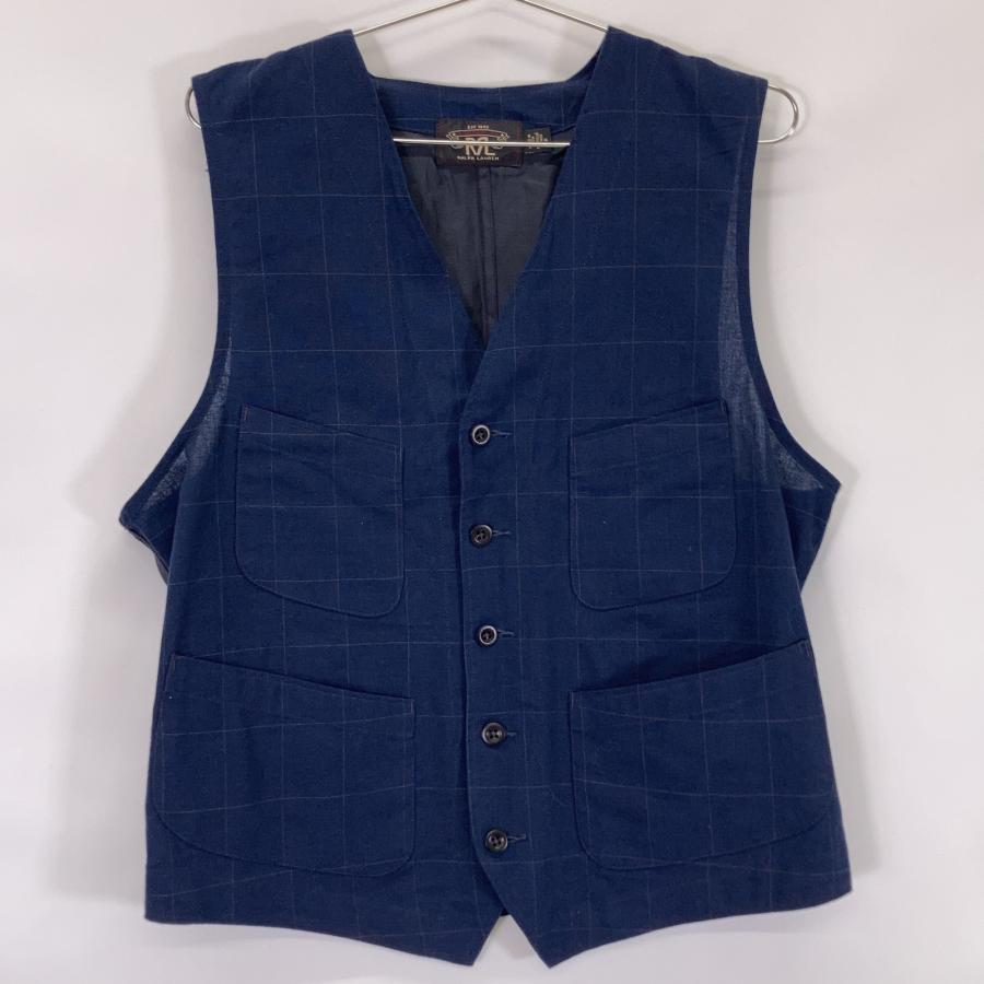 RRL ダブルアールエル ネイビー コットン×ウール×リネン 3P
