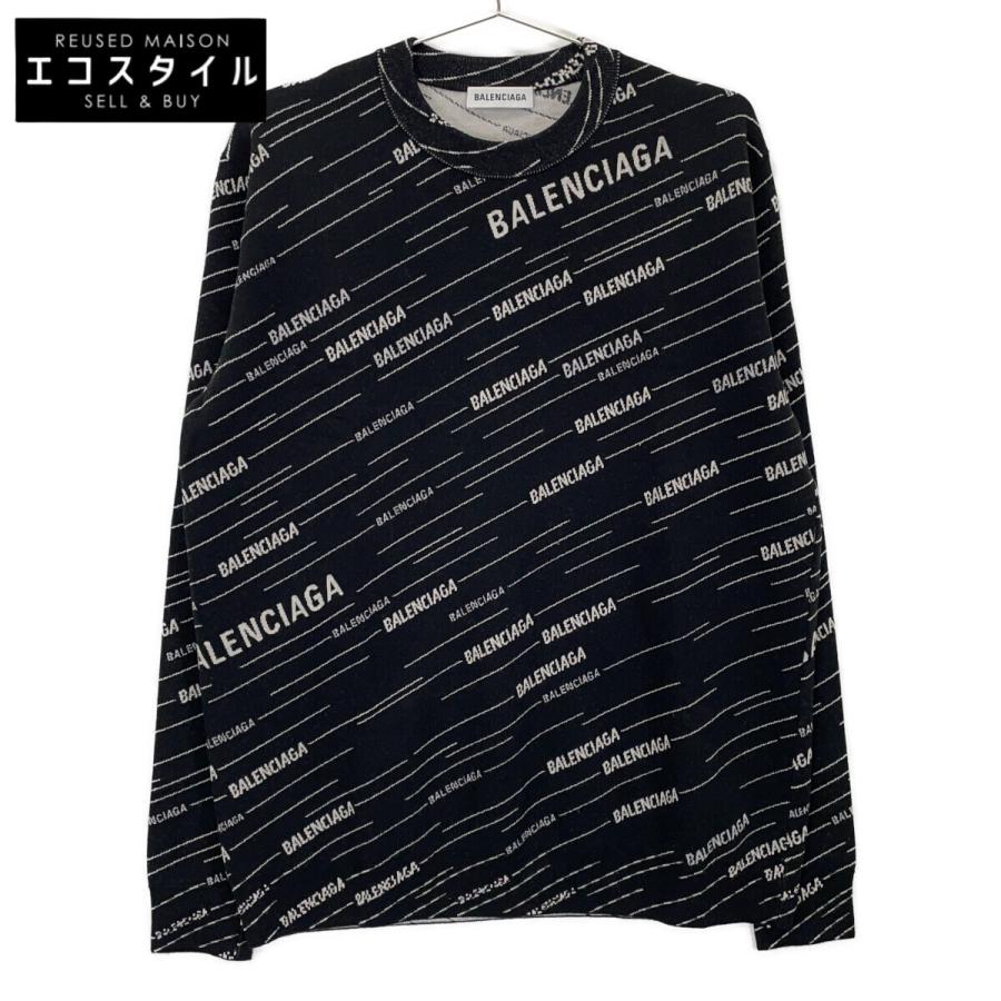 BALENCIAGA（バレンシアガ） 559078 ブラック ロゴ ニットセーター 