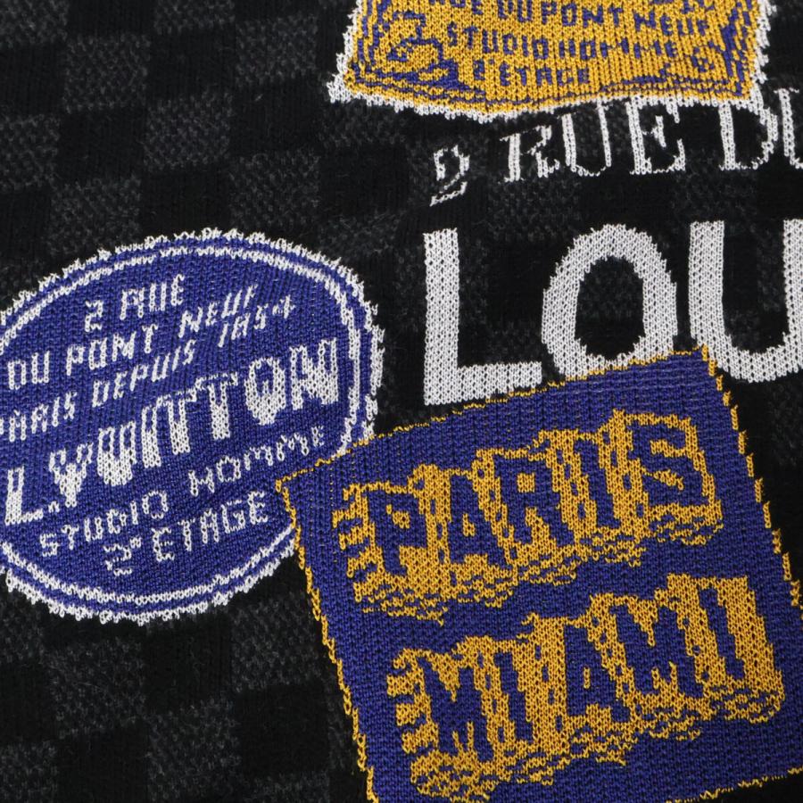 (Ｅ)　美品　ルイヴィトン　ダミエ　マサイ　チェック　長袖　ニット　XL LOUIS VUITTON（ルイ・ヴィトン） ダミエ セーター ニット ブラック 黒