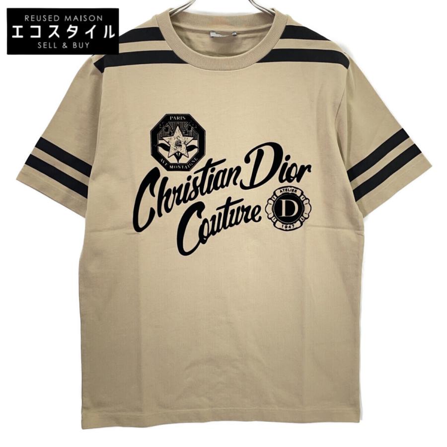 DIOR ディオール 483J636B0554 ベージュ コットン プリント Tシャツ S 