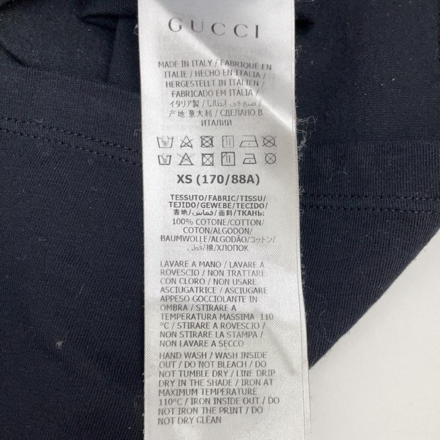 GUCCI（グッチ） 493117 ブラック コットン ロゴ Tシャツ ブラック XS