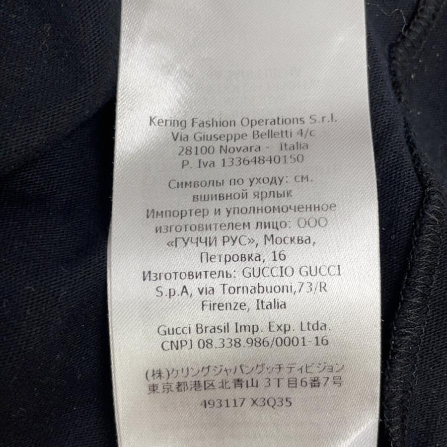 GUCCI（グッチ） 493117 ブラック コットン ロゴ Tシャツ ブラック XS