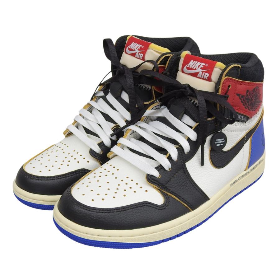 未使用 NIKE ナイキ ×fragment design ×UNION Nike Air Jordan 1 High OG Black/Varsity Red シューズ メンズ 黒/白 25.5cm IO7847-002の画像