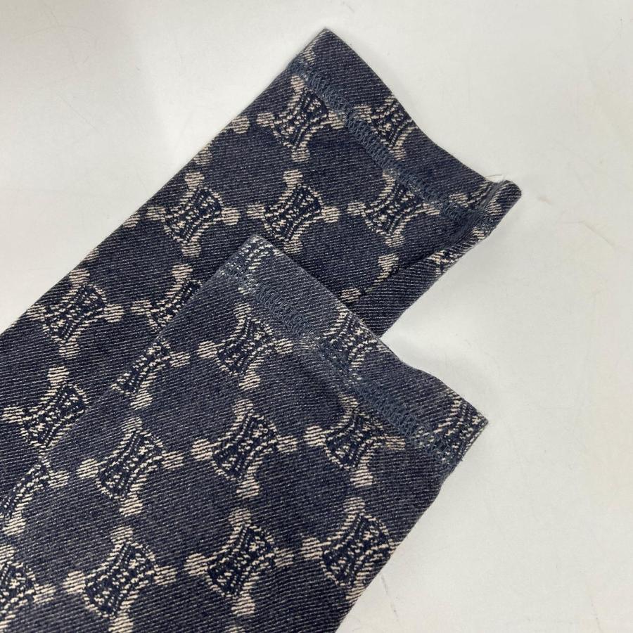 セリーヌ 00s ﾈｲﾋﾞｰ ｳﾞｨﾝﾃｰｼﾞ ﾄﾘｵﾝﾌ ﾏｶﾀﾞﾑ 総柄 ﾛﾝｸﾞｽﾘｰﾌﾞ 長袖 Tｼｬﾂ ｶｯﾄｿｰ M CELINE（セリーヌ） 00s ネイビー ヴィンテージ トリオンフ マカダム