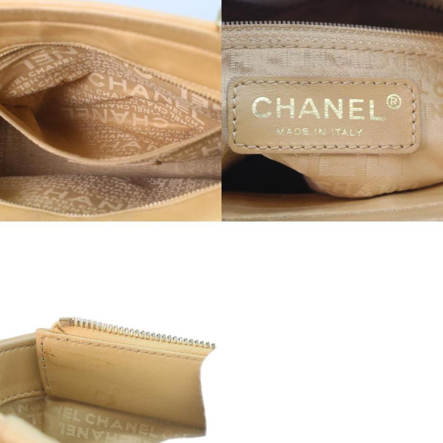 CHANEL シャネル A17809 ベージュ ラムスキン ゴールド金具 チョコバー ハンドバッグ レディースの画像