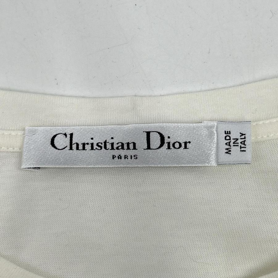 国内正規 Christian Diorクリスチャンディオール 143T04A4043 シグネチャーバンドロゴTシャツS ホワイト/ネイビー レディースの画像