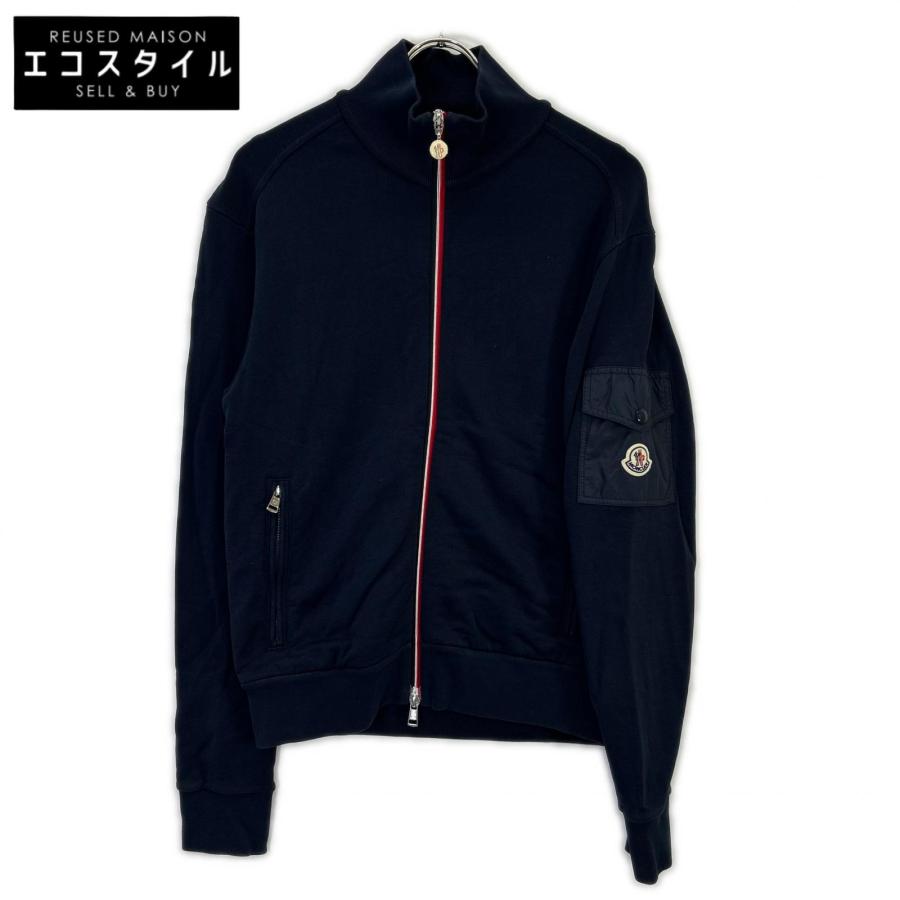 モンクレール　MONCLER ジャンパー　ブルゾン　M ネイビー　パーカー　S MONCLER（モンクレール） メンズ ジャケット フードロゴ フルジップ
