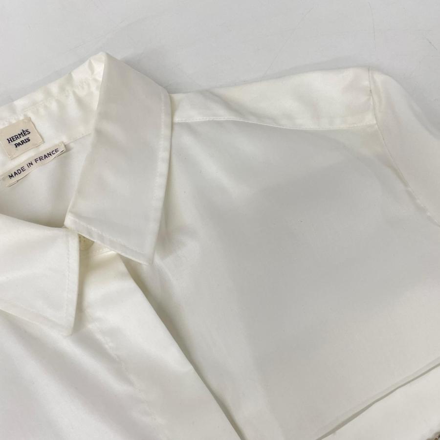 HERMES エルメス 96-7601 ホワイト コットン セリエシェルボタン