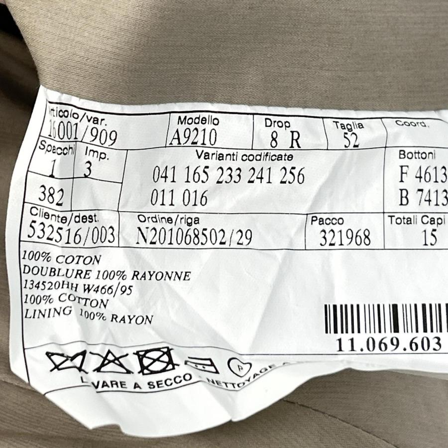 国内正規   HERMES エルメス A9210 コットン 2釦 シングル スーツ セットアップ 52/8R メンズの画像
