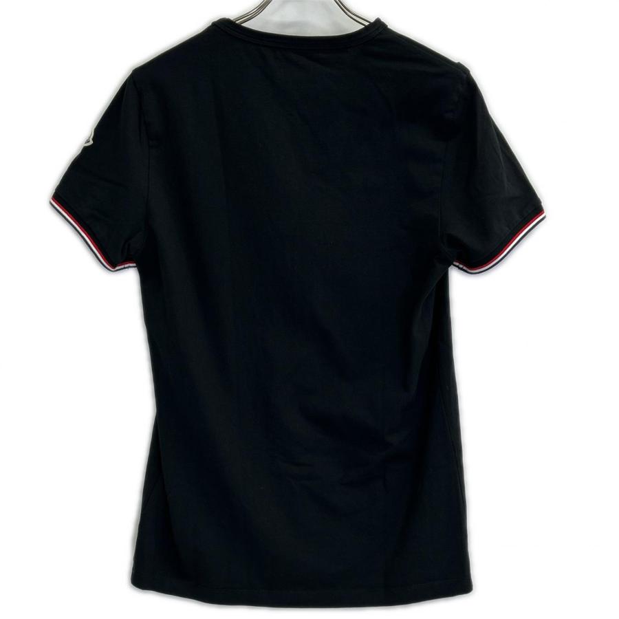 MONCLER（モンクレール） 19年 ブラック トリコロール Vネック Tシャツ 