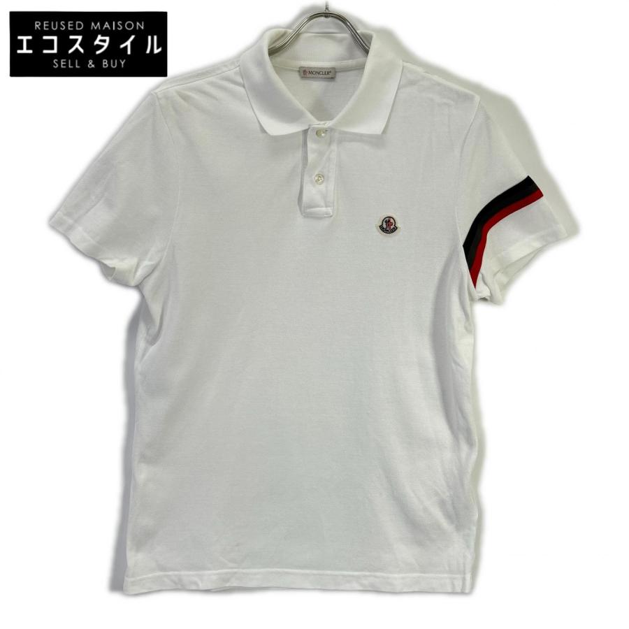 MONCLER モンクレール　ホワイト ポロシャツ メンズ　S MONCLER（モンクレール） 19年 ホワイト コットン ポロシャツ S メンズ